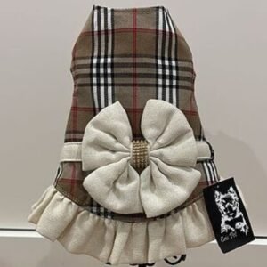 Bat-Jacket Ruffle Escocês com Laço Strass