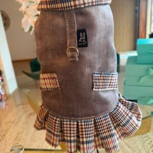 Bat-Jacket Ruffle Tweed Escocês Bege