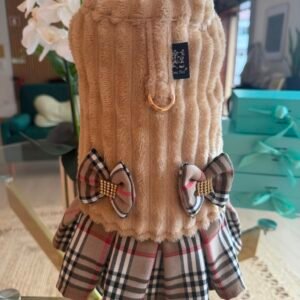 Bat-Jacket Ruffle Canelado Escocês Camel