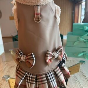 Bat-Jacket Ruffle Escocês Clássico Taupe