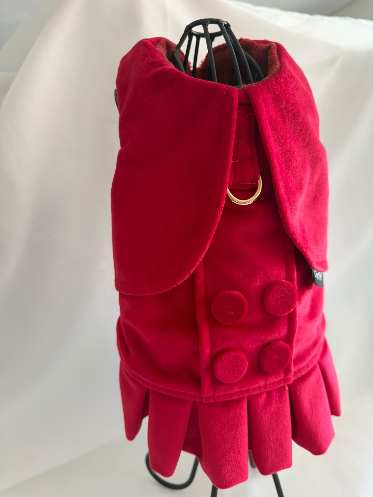Bat-Jacket Ruffle Veludo Elegance Vermelho