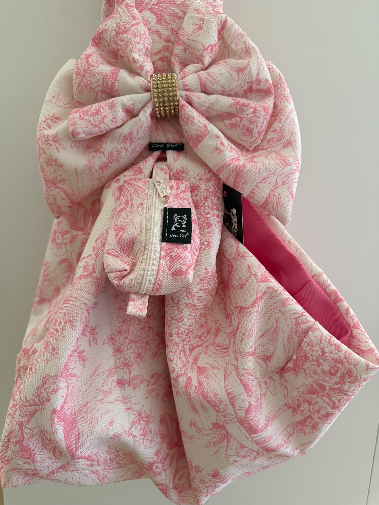 TIPOIA ROSA FLORAL COM LAÇO EM STRASS - Image 2